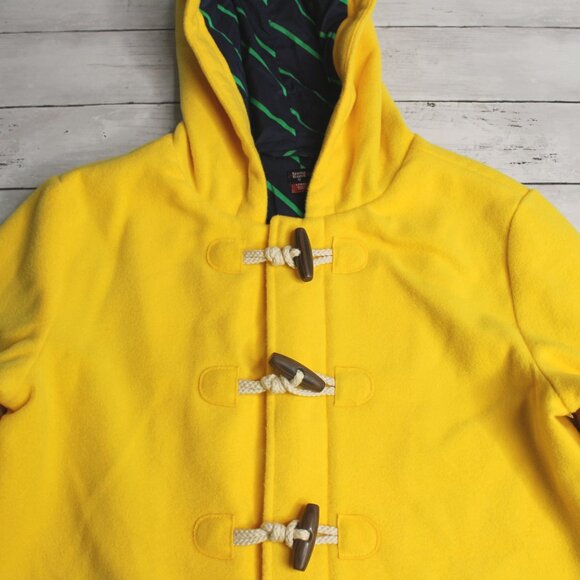 Rowing Girl's Duffle Coat Size L 10-12 Yellow Fleece Toggle Buttons - Picture 4 of 7